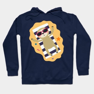 Summer Sloth Relaxing on the Beach Hoodie